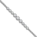 Sterling Silver Rhodium-plated Polished CZ Graduated Tennis Bracelet