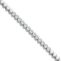 Sterling Silver RH-plated Polished Oval Bezel CZ 7.25 Inch Bracelet