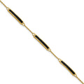 Sterling Silver Gold-plated Enamel 7in with .5in ext. Bracelet