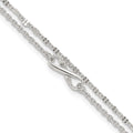 Sterling Silver Polished Infinity 2-Strand 9in Plus 1in Ext Anklet