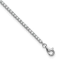 Sterling Silver Rhodium-plated CZ 9in Plus .75in ext. Anklet