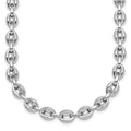 Sterling Silver Rhodium-plated Polished Puffed Mariner Link Necklace