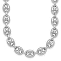 Sterling Silver Rhodium-plated Puffed Mariner Link Necklace