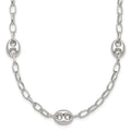 Sterling Silver . Puffed Mariner Link Bracelet
