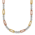 SS Rose/Gold-tone Polished 4.0mm Figaro Rope Bracelet