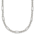 Sterling Silver Polished 4.0mm Figaro Rope Bracelet