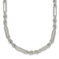 Sterling Silver Polished Textured 4.5mm Figaro Rope Bracelet