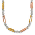 SS Rose/Gold-tone Polished 4.5mm Figaro Rope Bracelet