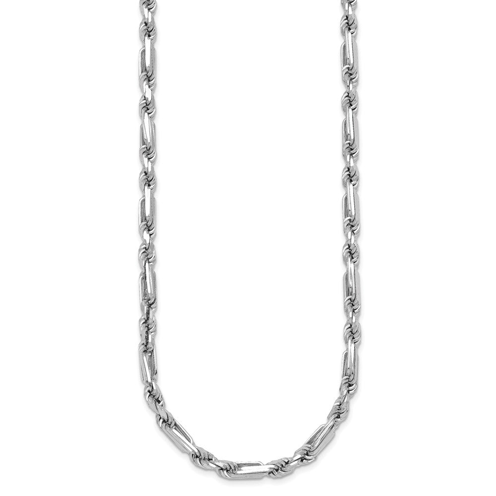 Sterling Silver Rhodium-plated Polished Figaro Rope 4.75mm Bracelet