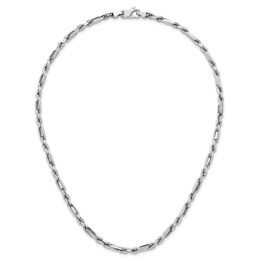 Sterling Silver Rhodium-plated Polished Figaro Rope 4.75mm Bracelet