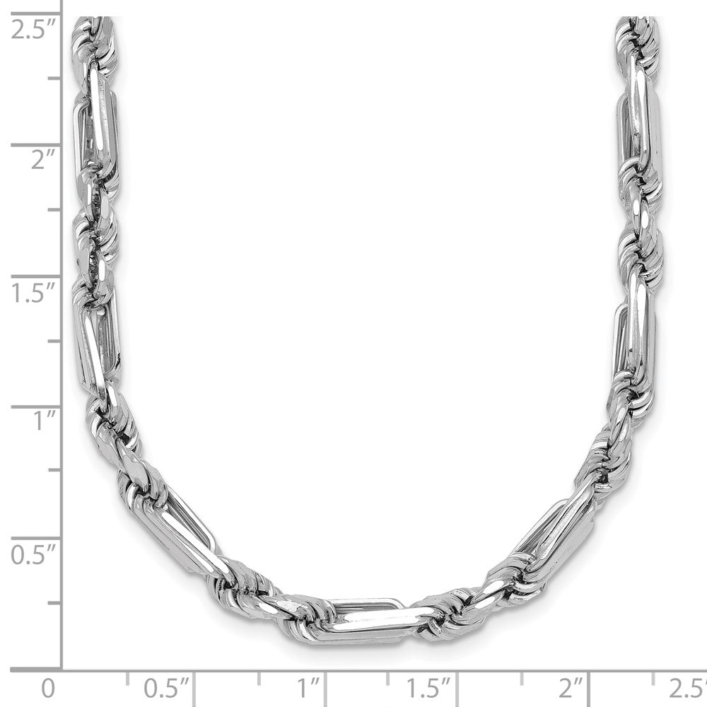 Sterling Silver Rhodium-plated Polished Figaro Rope 4.75mm Bracelet