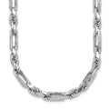 Sterling Silver Rhodium-plated Polished Figaro Rope 5.5mm Bracelet