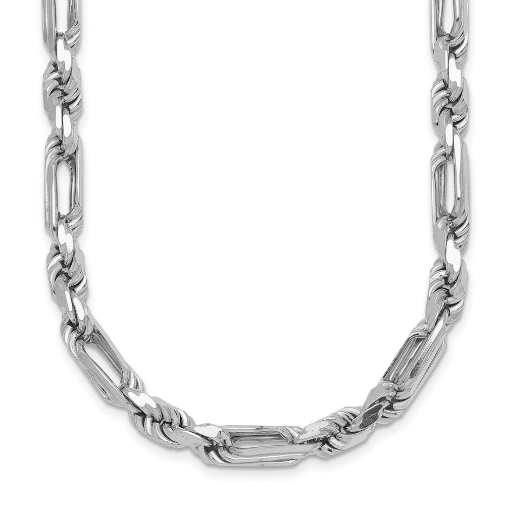Sterling Silver Rhodium-plated Polished Figaro Rope 5.5mm Bracelet