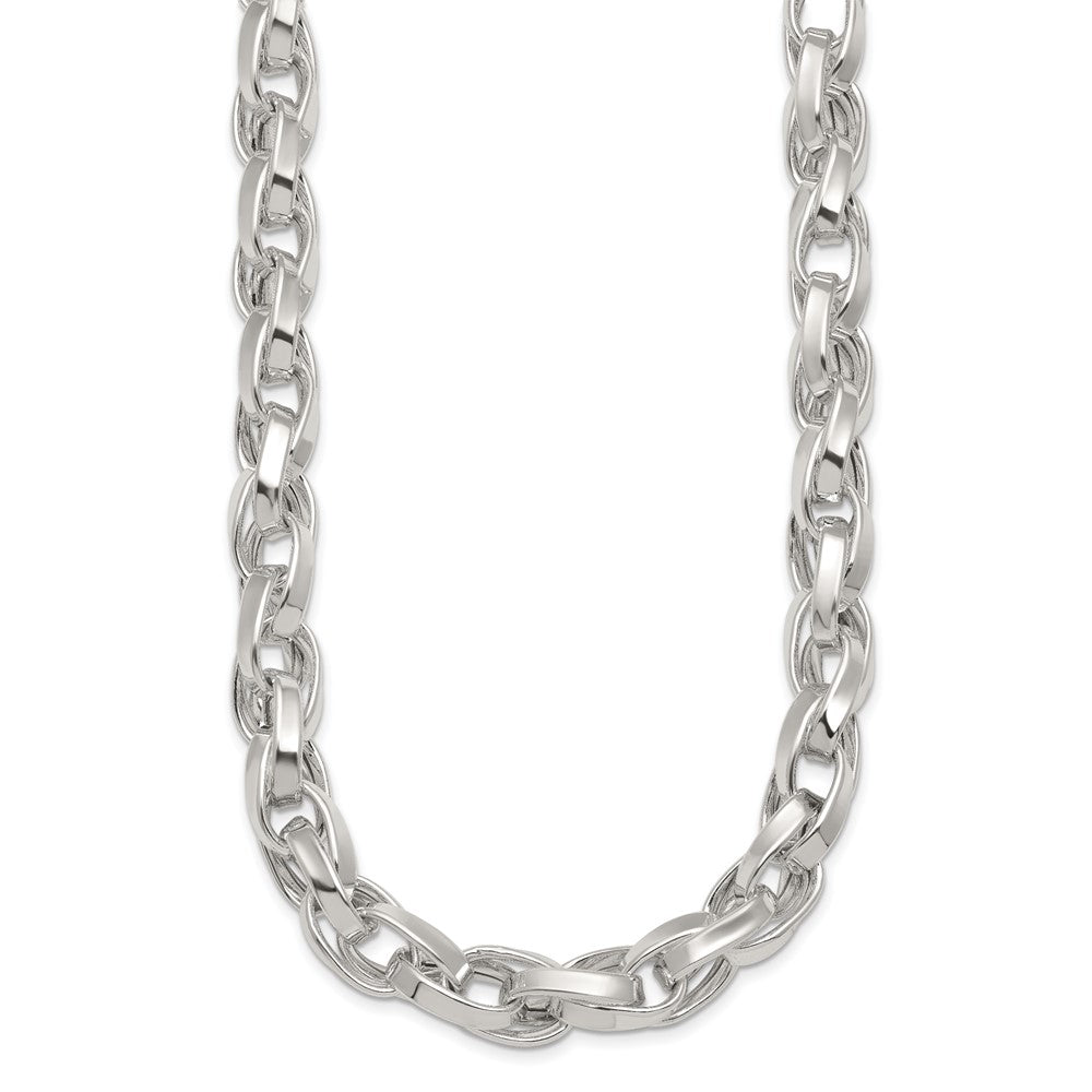 Sterling Silver Polished Double Twist Link Bracelet