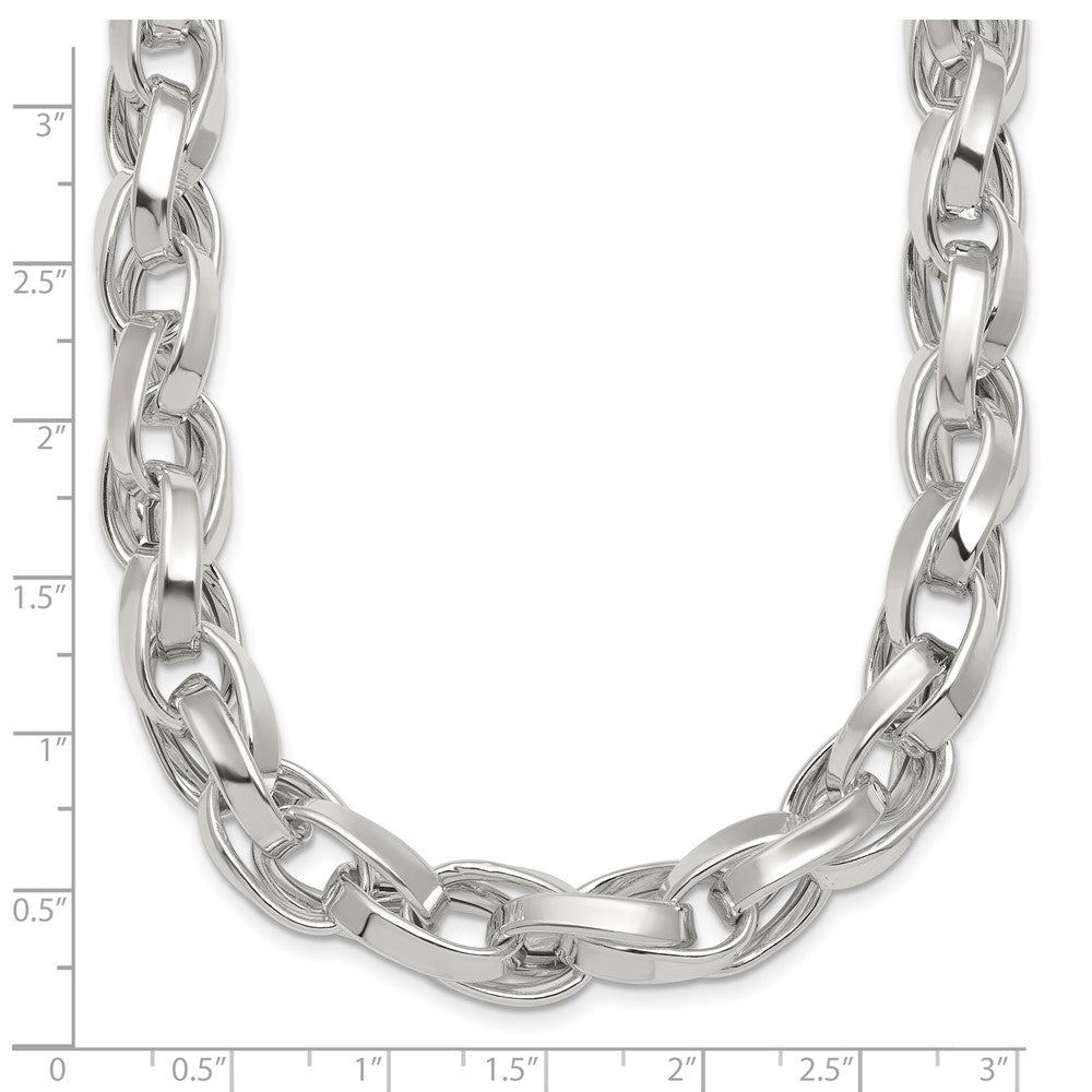 Sterling Silver Polished Double Twist Link Bracelet