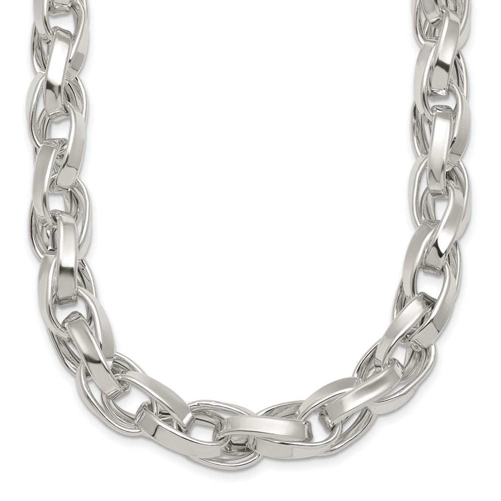 Sterling Silver Polished Double Twist Link Bracelet