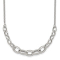 Sterling Silver Polished Graduated Cable w/ Ext Bracelet