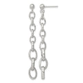 Sterling Silver Polished Graduated Link Post Dangle Earrings