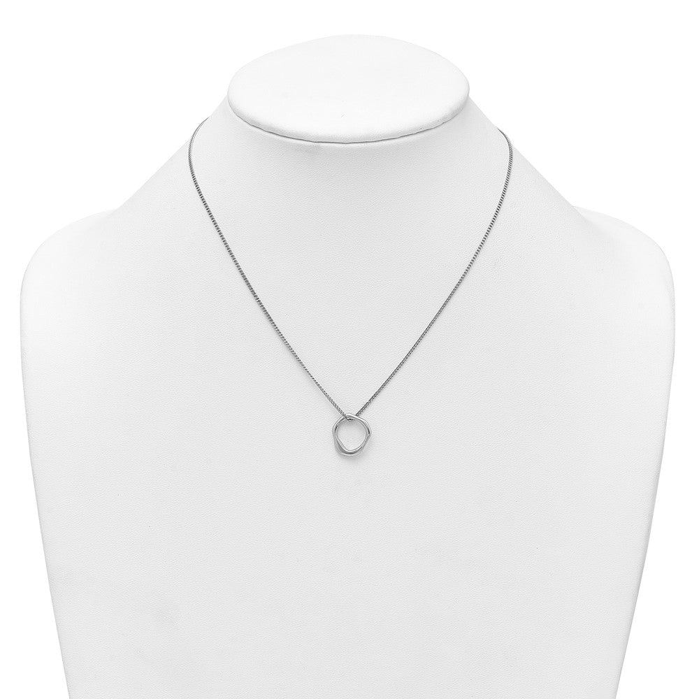 Sterling Silver Rhodium-plated Polished 7 w/ ext Abstract 2-Strand Brace