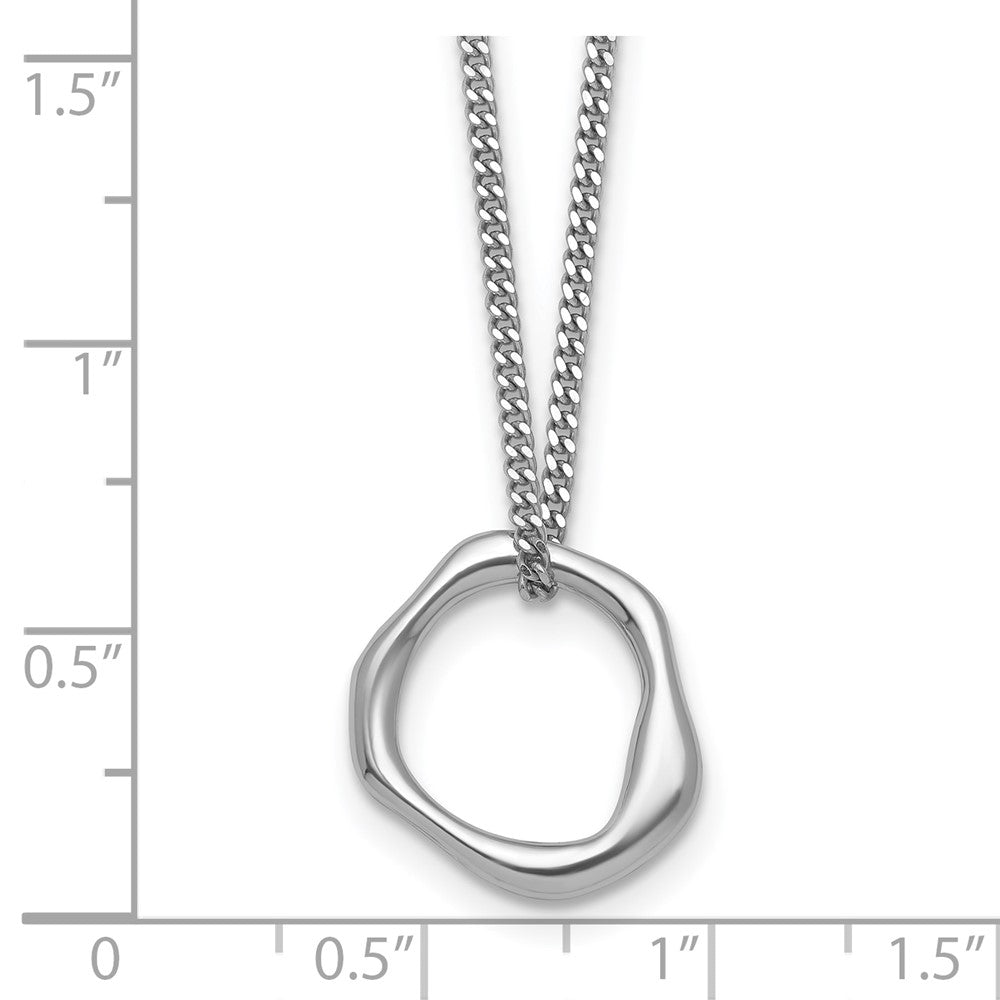 Sterling Silver Rhodium-plated Polished 7 w/ ext Abstract 2-Strand Brace