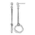 Sterling Silver Rhodium-plated Polished Abstract Post Dangle Earrings