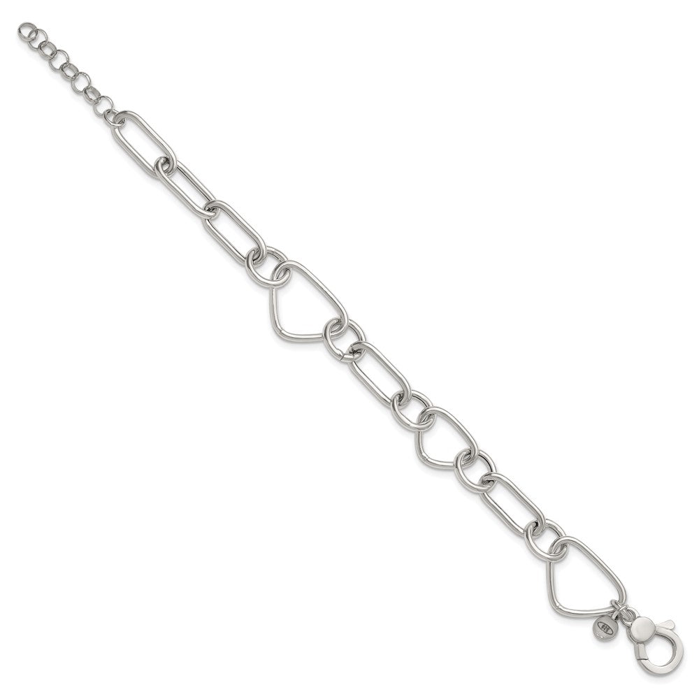 Sterling Silver Polished w/ Ext Fancy Link Bracelet