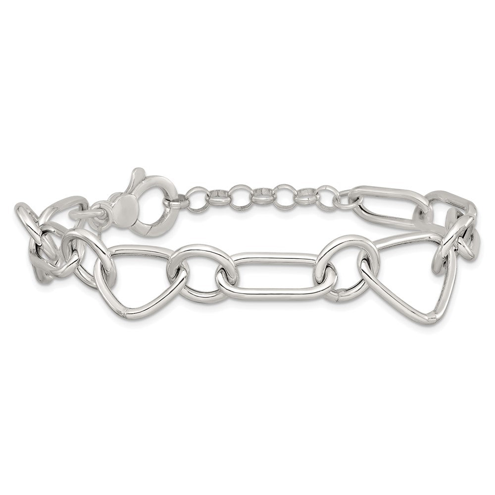 Sterling Silver Polished w/ Ext Fancy Link Bracelet