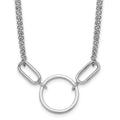 Sterling Silver Rhodium-plated Polished Circle with ext Necklace