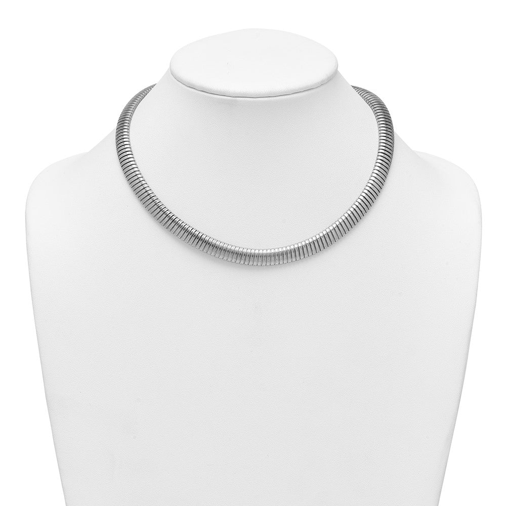 Sterling Silver Rhodium-plated Polished 9mm Cubetto Necklace