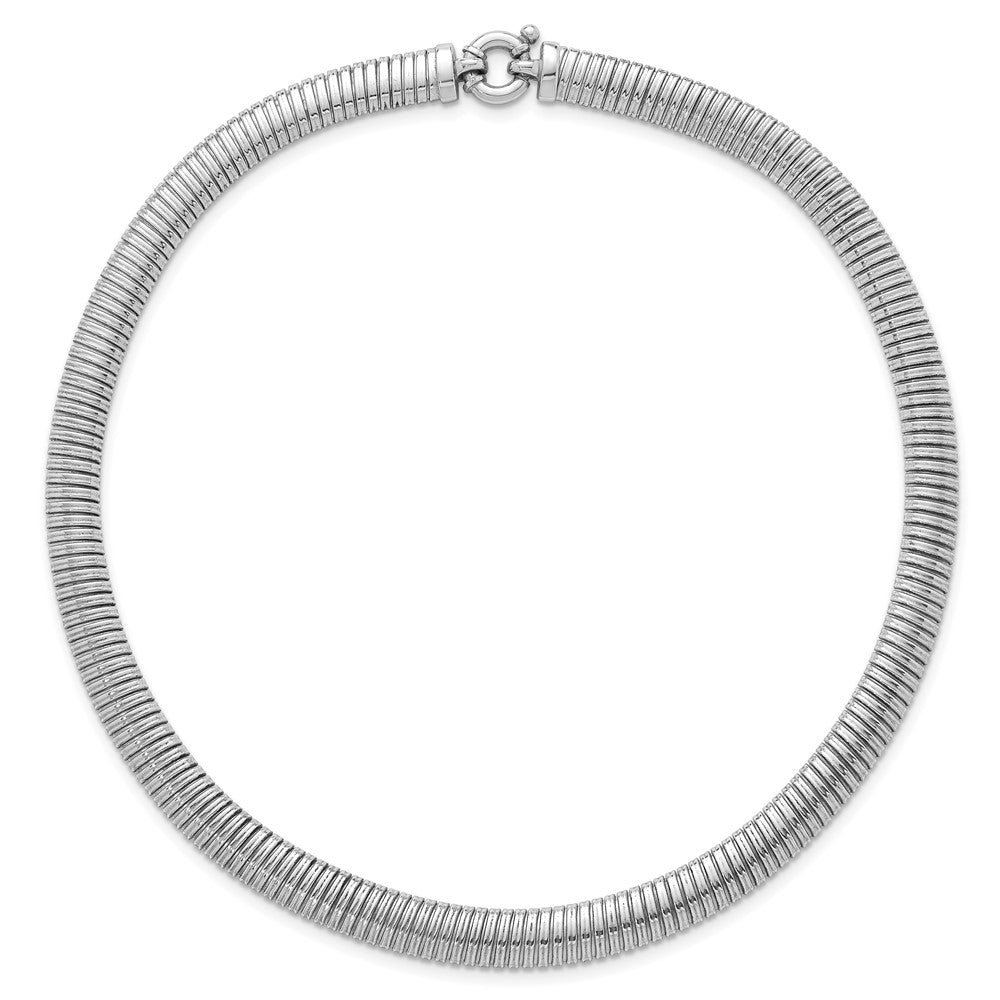 Sterling Silver Rhodium-plated Polished 9mm Cubetto Necklace