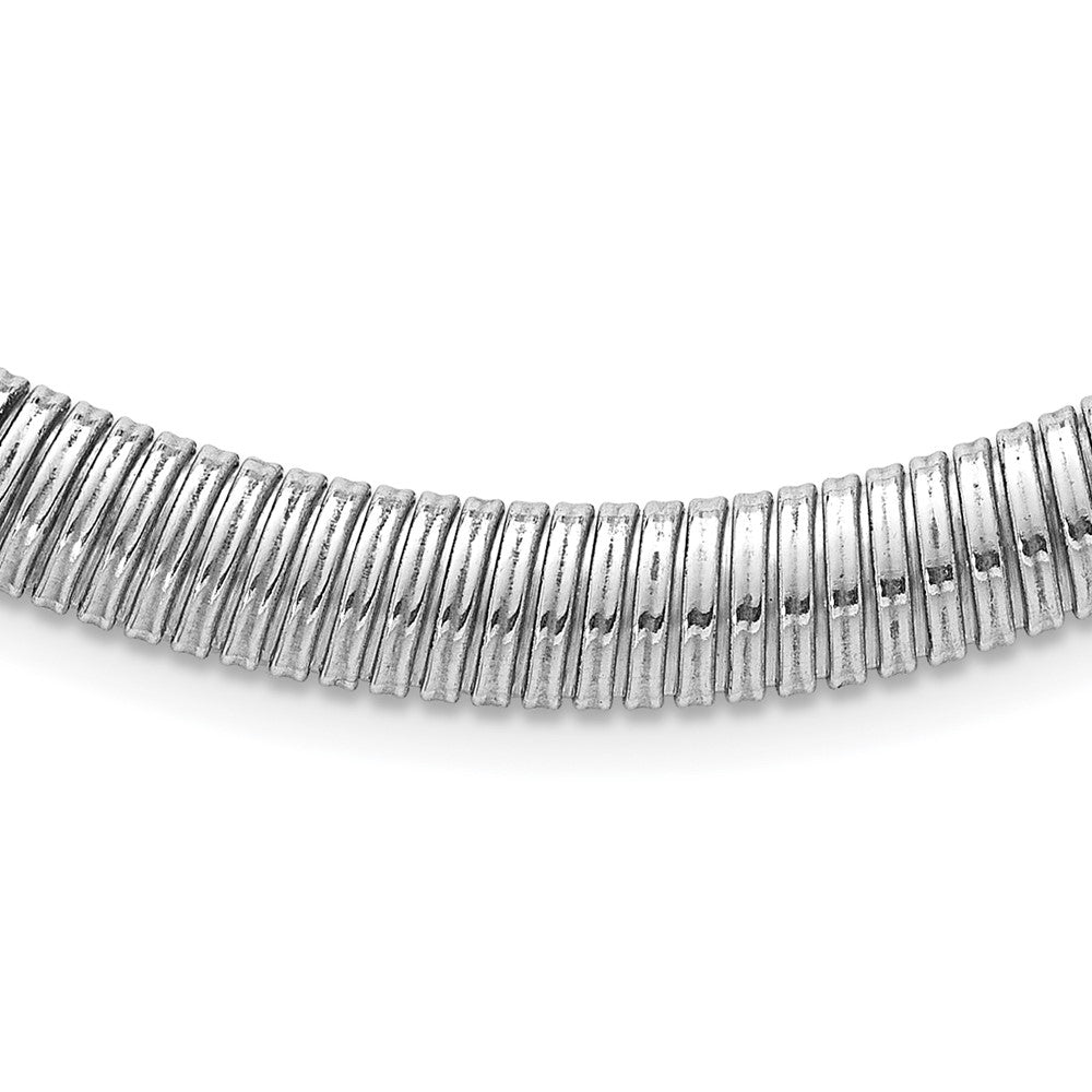 Sterling Silver Rhodium-plated Polished 9mm Cubetto Necklace