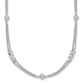 Sterling Silver Polished and Beaded Fancy 2-Strand Link Bracelet