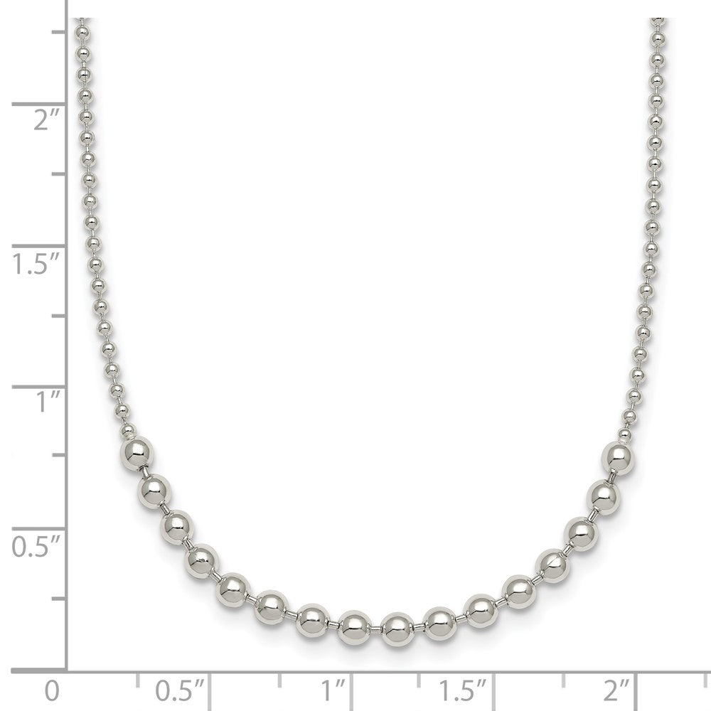Sterling Silver Polished Beaded Bracelet