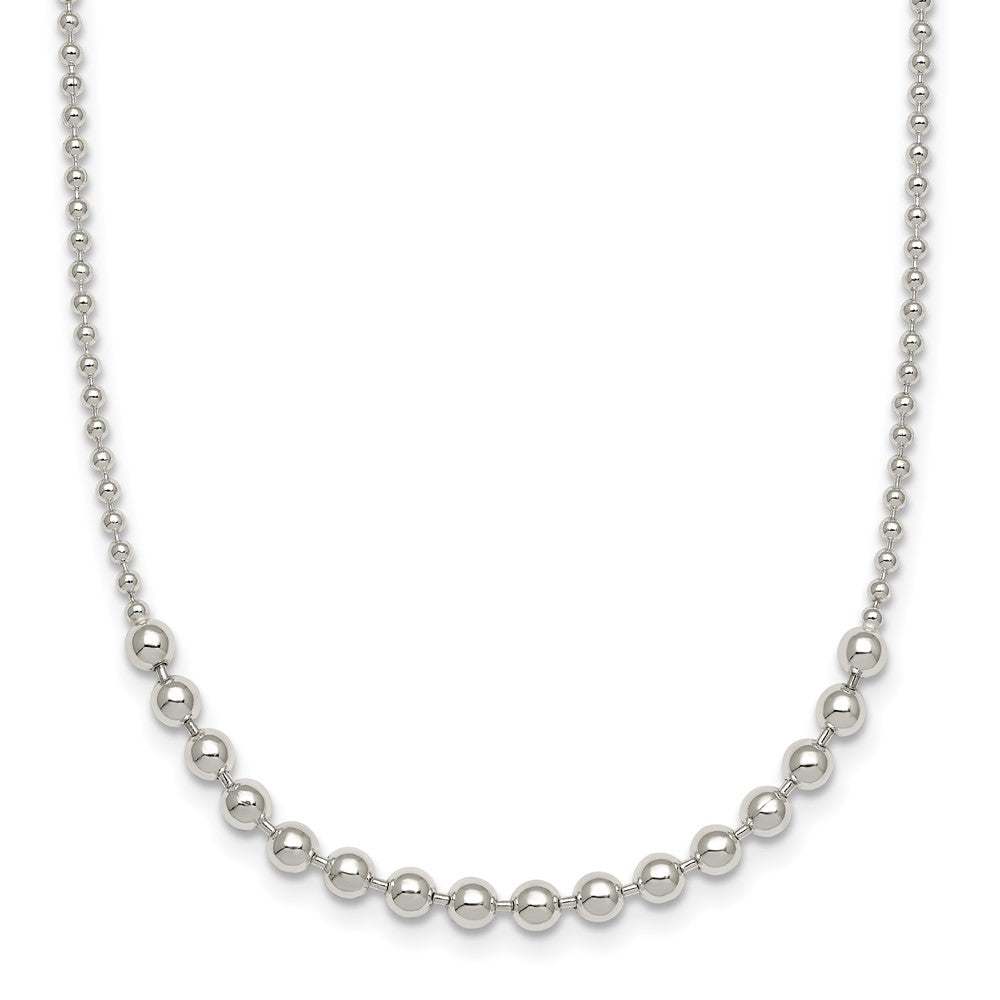 Sterling Silver Polished Beaded Bracelet