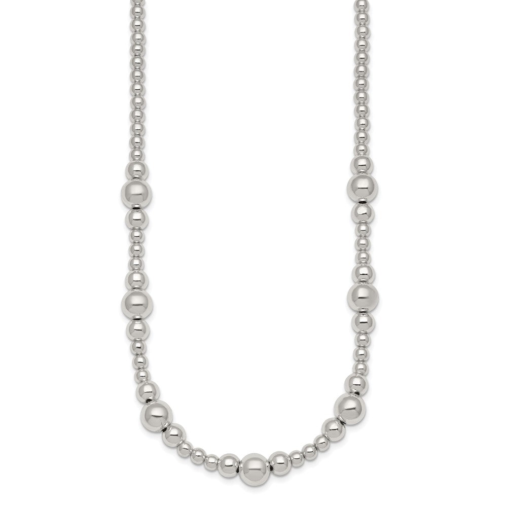 Sterling Silver Polished and Beaded Bracelet