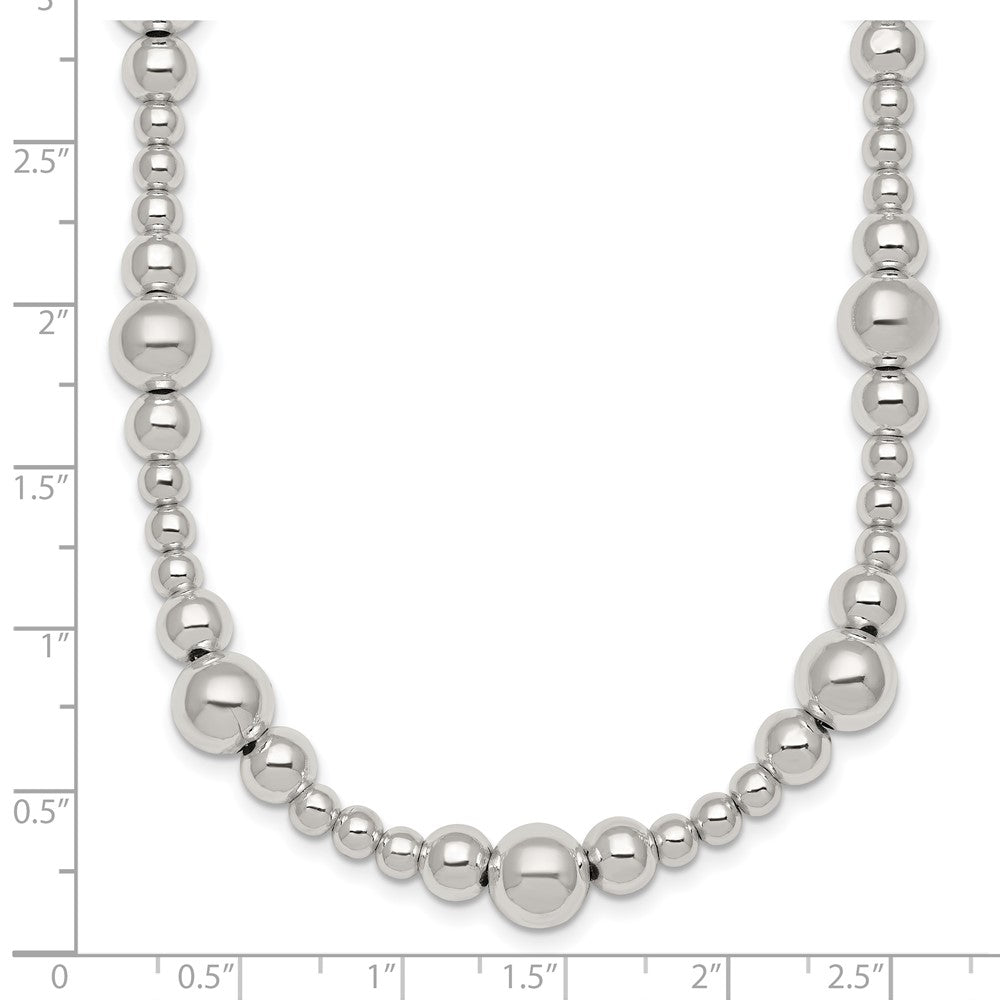 Sterling Silver Polished and Beaded Bracelet
