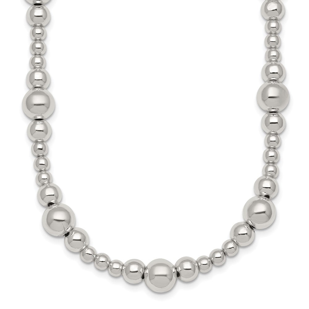 Sterling Silver Polished and Beaded Bracelet