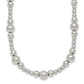 Sterling Silver Polished and Beaded Bracelet