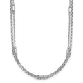 Sterling Silver Rhodium-plated Polished 2-strand 7 w/ ext Bracelet