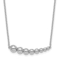 Sterling Silver RH-plated Graduated Beaded w/1.5in ext. Necklace