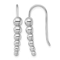 Sterling Silver RH-plated Graduated Beaded Shepherd Hook Earrings