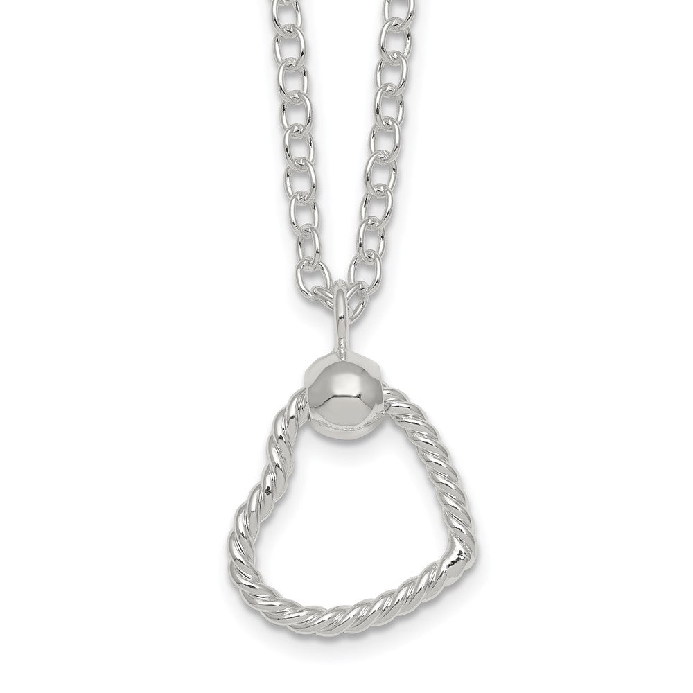 Sterling Silver Polished and Twisted Heart Bracelet