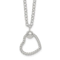 Sterling Silver Polished and Twisted Heart Bracelet