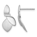 Sterling Silver RH-plated Brushed and Polished Fancy Dangle Earrings