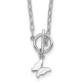 Sterling Silver RH-pltd Butterfly Paperclip Link w/ Ext Bracelet