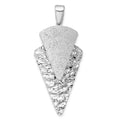 Sterling Silver RH-plated Polished Brushed/Hammered Triangle Pendant