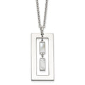 Sterling Silver 18.25in Rectangle Mother of Pearl Necklace