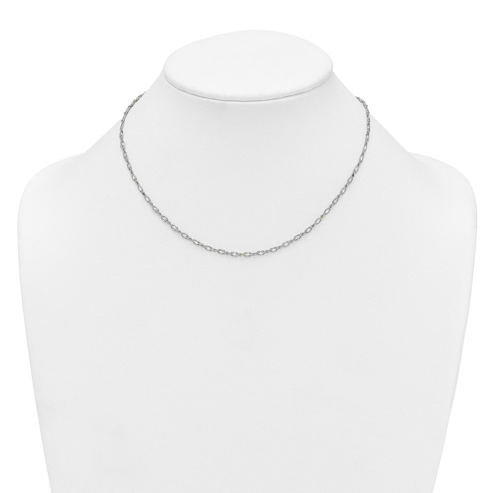 Sterling Silver Polished Oval CZ 16 Inch with 2 Inch Extension Necklace