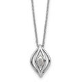 Sterling Silver Rhodium-plated CZ Polished Fancy 18in Necklace