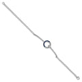 Sterling Silver White & Black Rhodium-plated White & Blue CZ Bracelet